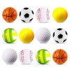 POTWPOT Lot de 12 petites balles de sport souples en mousse souple pour le football, le basket-ball, le tennis, le baseball, 