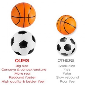 POTWPOT Lot de 12 balles de sport en mousse souple pour le football, le basket-ball, le tennis, le baseball, le rugby et le v