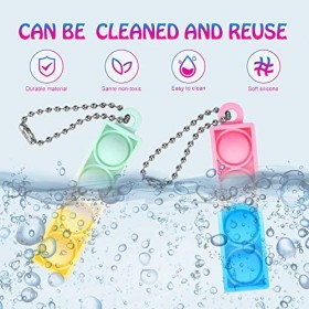 100 PCS Mini Jouets Pop Fidget, Porte-clés à Bulles en Silicone Arc-en-Ciel, Jouet Antistress pour Le Bureau, Soulagement du 