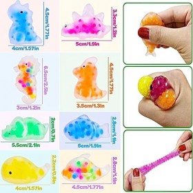 Squishy - Lot de 32 jouets à presser - Pour anniversaire denfant - Avec différents motifs danimaux - Perles deau - Pour fê