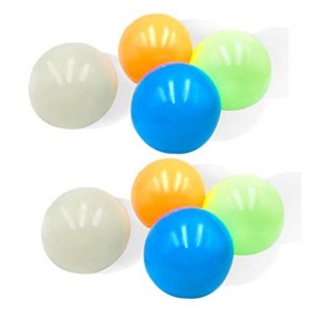 Lucha Balles Anti-Stress Balle Collante, 8 pièces 45mm Balle Anti-Stress décompression luminescente Balle Collante balles mur