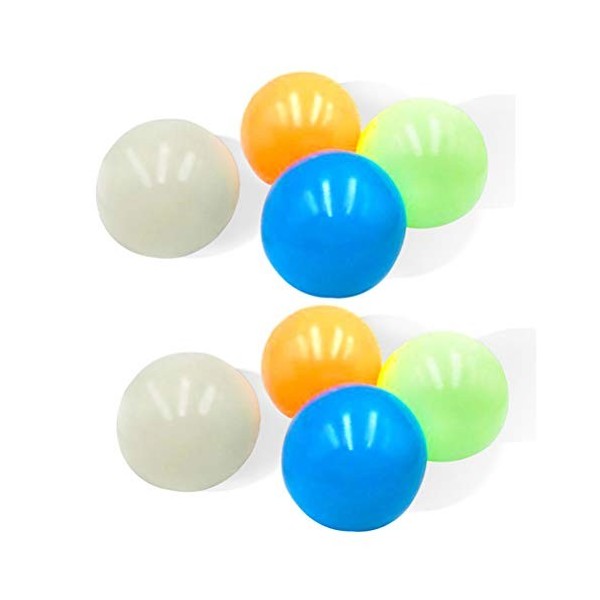 Lucha Balles Anti-Stress Balle Collante, 8 pièces 45mm Balle Anti-Stress décompression luminescente Balle Collante balles mur