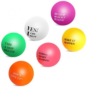 Kasyat 30 Pcs Balles Anti-Stress Motivantes Boules de Mousse Colorées Balles Anti-Stress Inspirantes Balle Citations Anti-Str