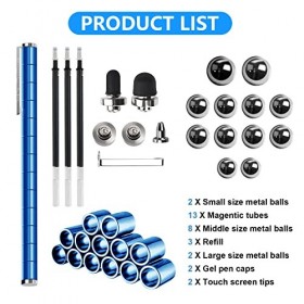 YEJIKJ Stylo magnétique, stylo à bille magnétique de décompression, stylo à bille magnétique multifonction en métal avec boît