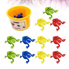 VILLCASE Lot de 12 jouets éducatifs en forme de grenouille - Pour enfants - Couleurs mélangées