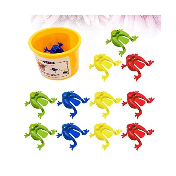 VILLCASE Lot de 12 jouets éducatifs en forme de grenouille - Pour enfants - Couleurs mélangées