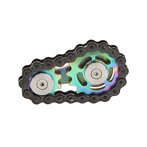 Changor Anti Stress Chaine, Ensemble de Jouets pour Chaîne de Vélo Spinner Fidget Toy Double Gears Nouveauté Jouets pour Auti