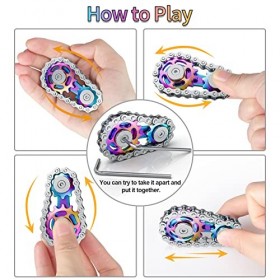 Coolden Hand Spinner Bike Chain Fidget Toys Design 2 Vitesses Spin Fingerspoints Gyroscope Jouet Spinning Métal Acier Inoxyda