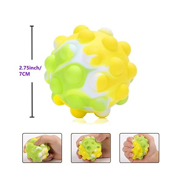 Yeefunjoy Lot de 4 balles Anti-Stress colorées Fidget Balls Jouets Anti-Stress pour Adultes et Enfants, Pop Balls Fidget Toys