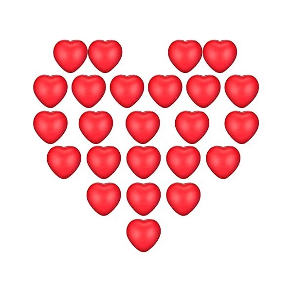 PRATYAHARA Lot de 24 balles anti-stress rouges pour la Saint-Valentin, le carnaval scolaire, comme récompense, sacs de fête d