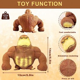 Figurine de Gorille Anti Stress,Jouet Singe pour soulager Le Stress,Jouet Gorille Jouet Fidget Soulagement Sensoriel pour Enf