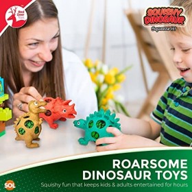 Lot de 3 balles anti-stress en forme de dinosaure - Jouets sensoriels qui bullent une fois pressés - Jouets anti-stress pour 