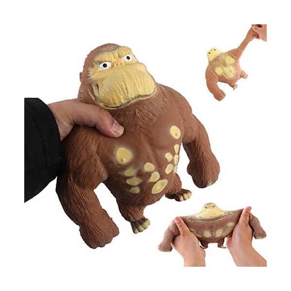 Gorilla - Figurine pour soulager le stress - Animaux - En latex - Jouet anti-anxiété - Jouet à presser doux - Convient pour l