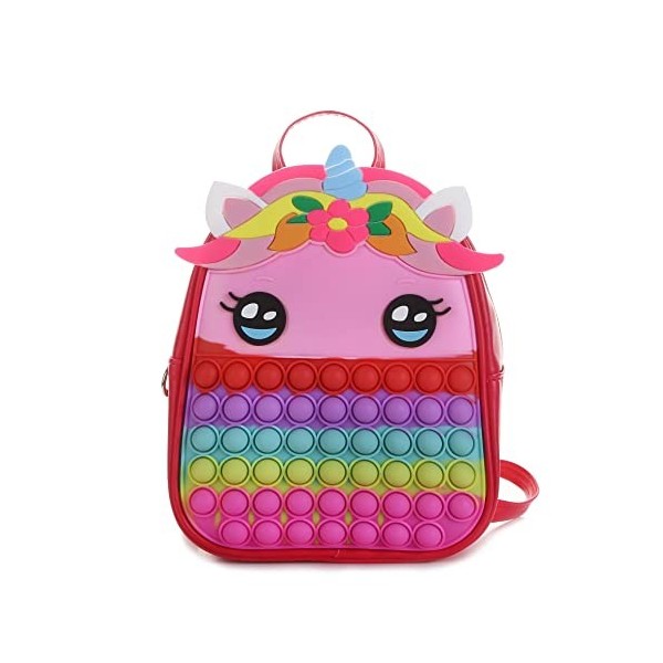 Pop Sac it Fidget, Pop Fidget It Toys Cartables à dos pour filles, sac à dos scolaire, pour enfants, Pop Its Bag Girls Bag Fi