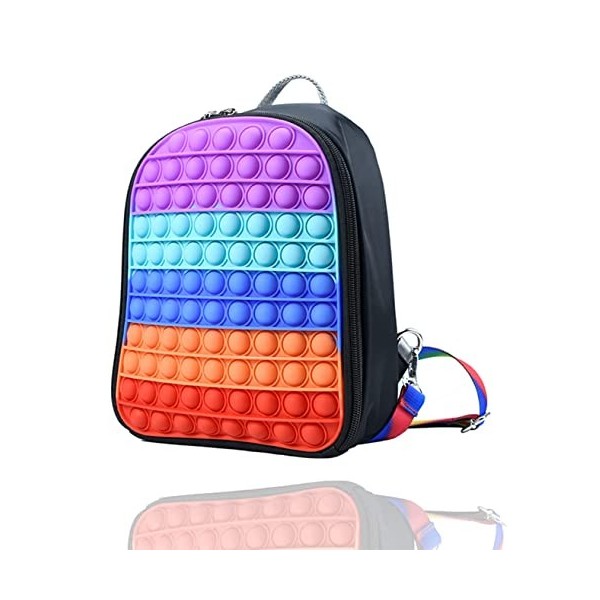 Pop Sac it Fidget, Pop Fidget It Toys Cartables à dos pour filles, sac à dos scolaire, pour enfants, Pop Its Bag Girls Bag Fi