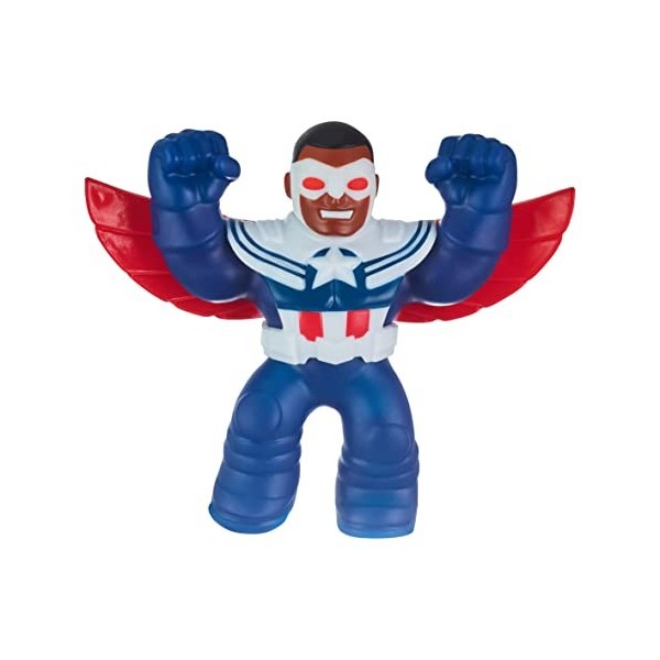 Heroes of Goo Jit Zu- Goo JIT Zu Marvel Hero Pack Captain America Sam Wilson Squishy 11,4 cm de Haut. Cadeau de Noël ou dann