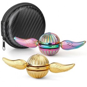 Lot de 2 toupies sensorielles en métal - Gadget rotatif pour le bureau - Soulage le stress - TDAH et lanxiété - Cadeau pour 