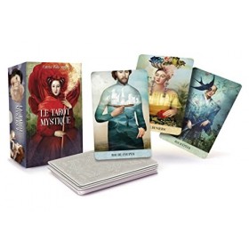 Tarot Mystique - Cartomancie - Coffret de 83 cartes aux tranches argentées - Boite cloche - Contient un livret explicatif - E