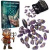 Majestics Runes Divinatoires Vikings - Pack de 25 Pierres d’AMÉTHYSTE Naturelles Gravées 2 cm x 1 cm + Sac Noir + Ebook Pr