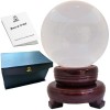 ESOAS Boule de Cristal Voyance Divinatoire 8cm avec Support en Bois, Idéale Cristallomancie, Divination et Medium [Garantie
