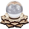 GORGECRAFT 4.1" Lotus Cristal Sphère Présentoir Bois Boule de Cristal Grille Planche en Bois Support de Base Support Décorati