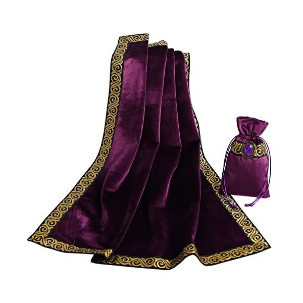 BLESSUME Nappe de Tarot avec Sac Nappe dautel Wicca carrée en Velours, Taille Unique Violet 