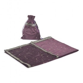 Weloona® Tapis de Tarot - Pochon pour Cartes de Tarot - Velours - Jeu de Tarot divinatoire - Thème Astral - Ésotérisme, Divin