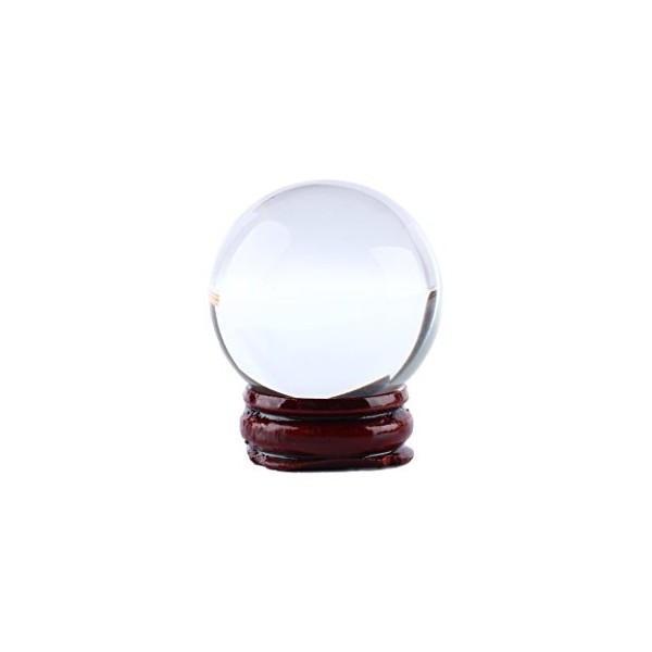 Hilitand Boule de Cristal Clair 40mm / 1,6"Rare Quartz Asiatique Asiatique Sphère de Boule de Cristal Magique Transparente av