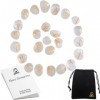 RUNES DIVINATOIRES VIKING Cristal de Roche, Set x25 Pierres Polies Semi Précieuses Gravées Avec Sac. Idéal Pour Divination, V