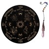 AHANDMAKER Planche de Pendule de sorcière, Métaphysique de Divination Radiesthésie Planche en Bois Sculpté avec Un Cristal Co