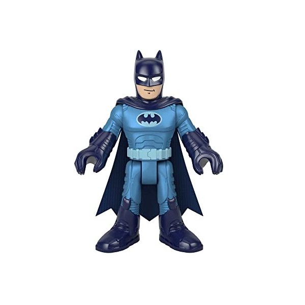 Imaginext - DC Super Friends Batman Défendeur XL Bleu - Grande Figurine Batman Articulée avec Cape de Super-Héros - 25 cm - C