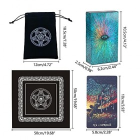 CHEVVY Lot de 78 Tarot Cartes de Prisma Visions Débutant Jeu de Tarot Divinatoire Voyance Divination Le mystérieux motif de l