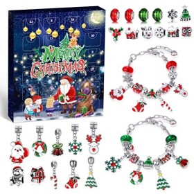 Viosmut Calendrier de lAvent 2023 Enfant Fille Bijoux Calendrier de Noël Bijoux Bracelet Artisanat Filles Cadeaux 5-12 Ans B