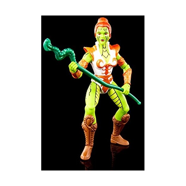 Maîtres De lunivers Figurine Articulée Origins Tila Serpent The Rise of The Snake Men, 14 Cm, Accessoires Et Mini BD Inclus,