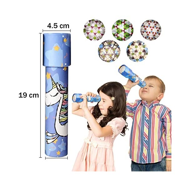 Funmo 6 pièces Kaléidoscope, Classique Tin kaléidoscope Rotatif Multi Prisme en Papier Kaléidoscope Rotating Kaléidoscope Pap