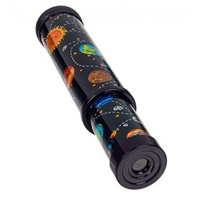 MIJOMA Kaléidoscope Weltall, Staunen und Experimentieren mit Spiegeln, Licht und Farben, Mitbringsel schwarz-schwarz 