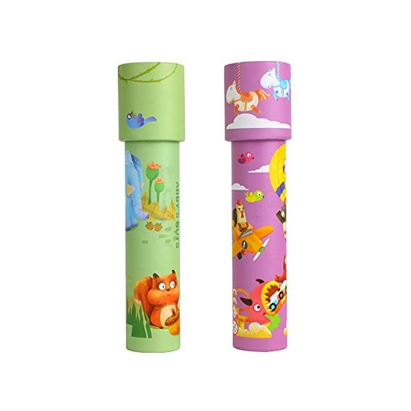 NOOLY Kaléidoscope Magique Jouets Éducatifs pour Enfants Garçons et Filles ZWHT0206 2 Pièces,Noix dAbby + Jardin 