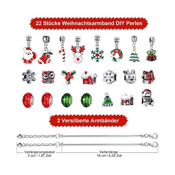 Viosmut Calendrier de lAvent 2023 Enfant Fille Bijoux Calendrier de Noël Bijoux Bracelet Artisanat Filles Cadeaux 5-12 Ans B