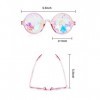Frienda Lot de 3 paires de lunettes de soleil kaléidoscope, lunettes de réfraction arc-en-ciel, Noir, transparent, rose