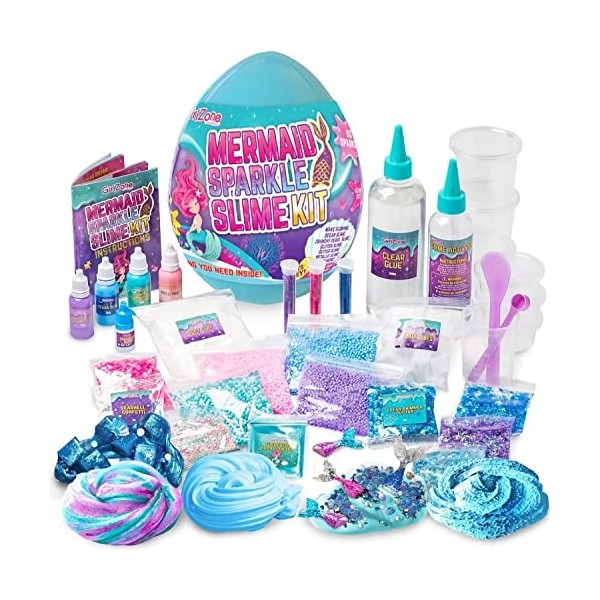 GirlZone Cadeaux pour Filles, Slime Kit Sirène dans Un Oeuf Surprise pour Fille et Enfants Kit de Slime pour Fabriquer du Sli