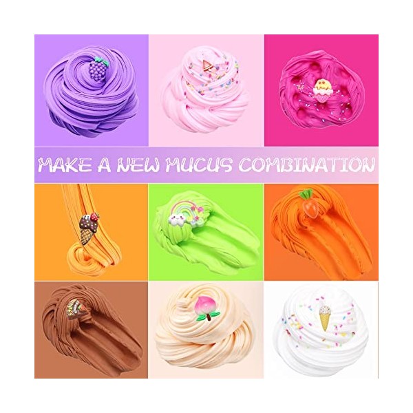 Purpledi Kit de Mini Slime Fluffy 35 Couleurs, DIY Putty Jouets pour Enfants, Non Collant, Super Doux et Antiadhésif,Jouet An