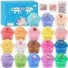 Kit Slime Fluffy pour enfants,18 Pièces Butter Slime avec Bonbons, Crème Glacée, Fruits, Breloques de Mini Slime, Cotillons d