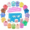 Kit Slime Fluffy pour enfants,18 Pièces Butter Slime avec Bonbons, Crème Glacée, Fruits, Breloques de Mini Slime, Cotillons d