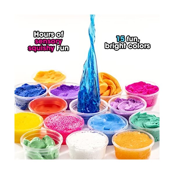 Original Stationery Pot de Variété de Slime et Mastic Kit de Slime Déjà Fait Satisfaisant pour Enfants, Slime Crunchy, Jiggly