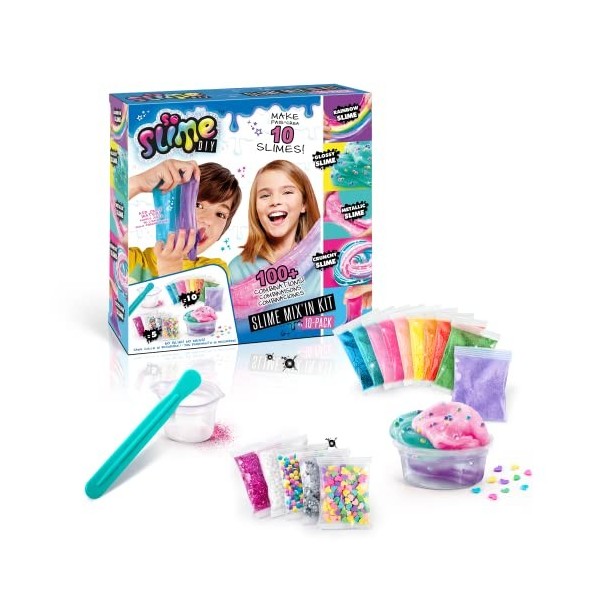 Canal Toys So Slime - Kit de Fabrication pour créer 10 Slimes - Loisirs Créatifs DIY pour Enfant SSC 184 Multicolore