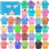 Petyuioyu Fluffy Butter Slime with 36pcs Slime kit avec Mini Slime Licorne, gâteau,crème glacée et Autres, Super Extensible J