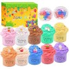 8 Pièces Fluffy Butter Slime, Super Extensible et Non Collant pour Les Enfants Jouet, idéal Jouet de Mastic Anti-Stress pour 