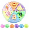 6 couleurs beurre gâteau slime mastic slime, jaune, vert, orange, bleu, violet et rose nuage slime super doux et non collant 