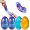 Eendoos Slime Fluffy Slime doeuf 4 Pack Boue de Cristal Soulagement du Stress Sludge Jouets Idéal pour Les Cadeaux de Noël, 