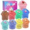 Kit de Fluffy Butter Slime 9 Couleurs, Pas Cher Slime Déjà Fait Cadeau Jouet, Garçon Fille Poopsie Slime Surprise Set, Non Co